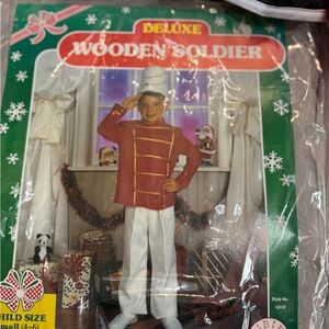 Deluxe Wooden Soldier Kids Costume - Red and White